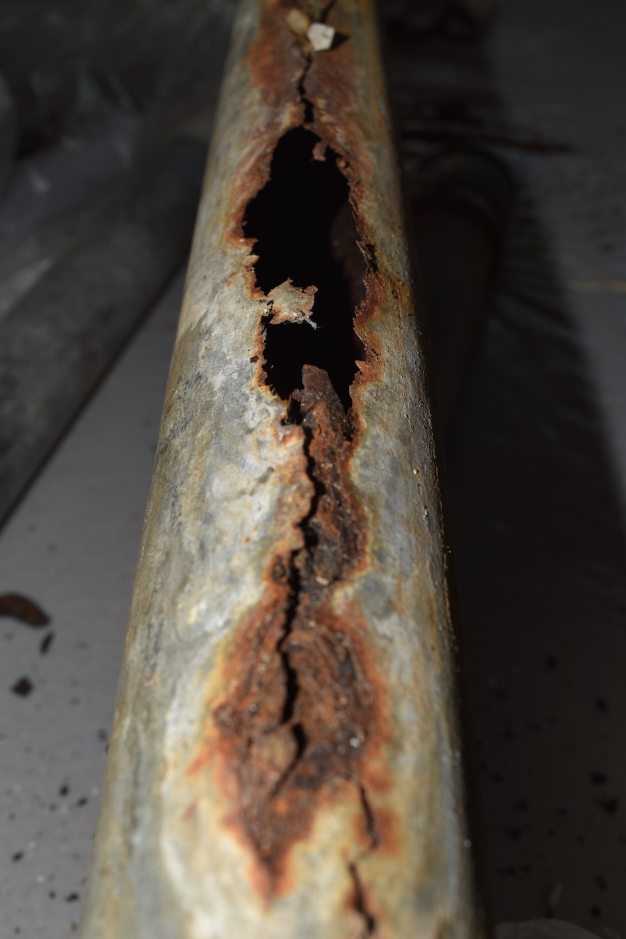 Cracked vent pipe